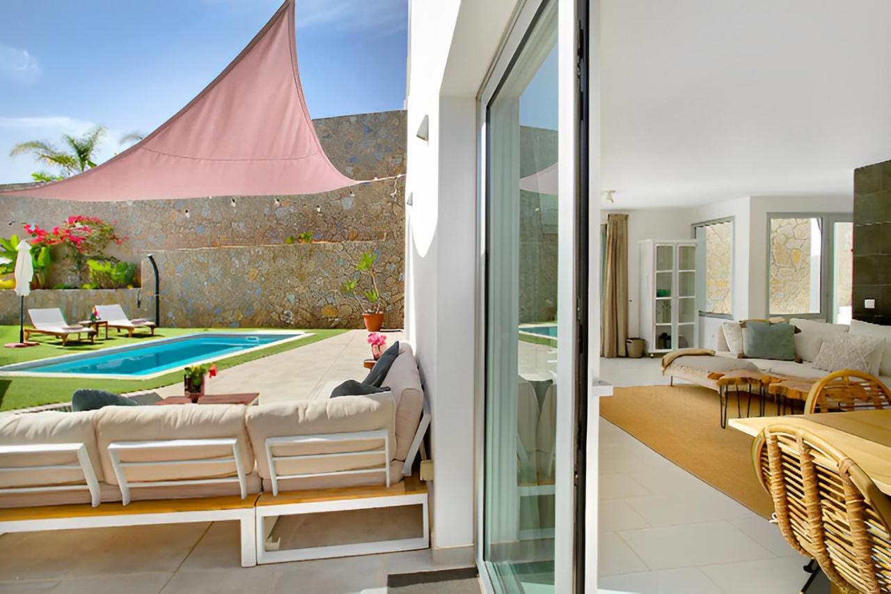 Dream Villa With Heated Pool, Rooftop & Ocean Views Mogan Ngoại thất bức ảnh