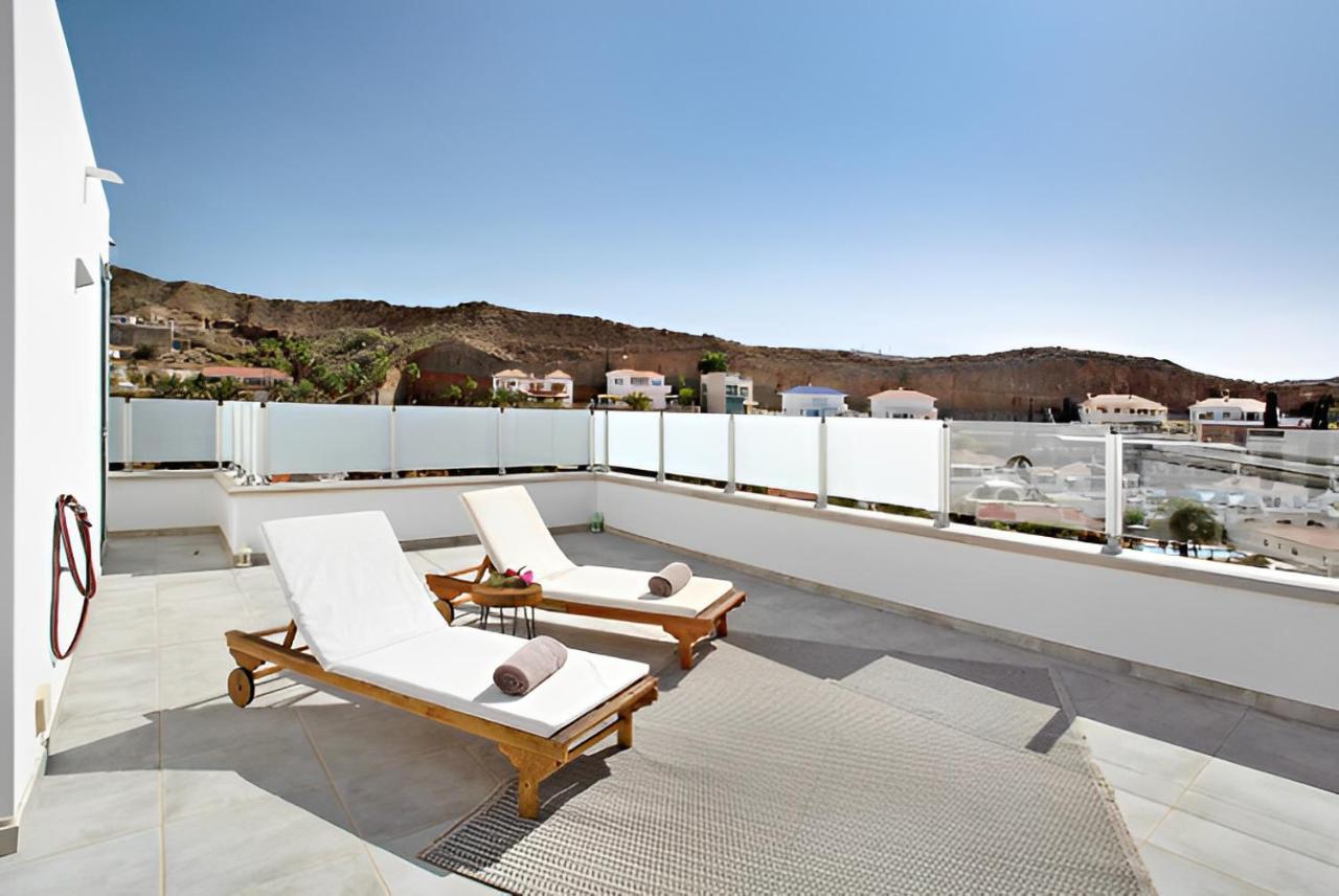 Dream Villa With Heated Pool, Rooftop & Ocean Views Mogan Ngoại thất bức ảnh