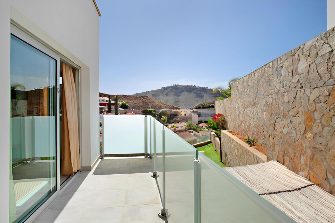 Dream Villa With Heated Pool, Rooftop & Ocean Views Mogan Ngoại thất bức ảnh