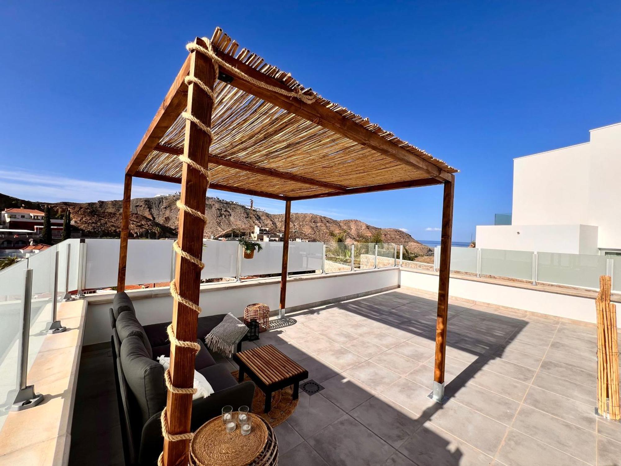 Dream Villa With Heated Pool, Rooftop & Ocean Views Mogan Ngoại thất bức ảnh